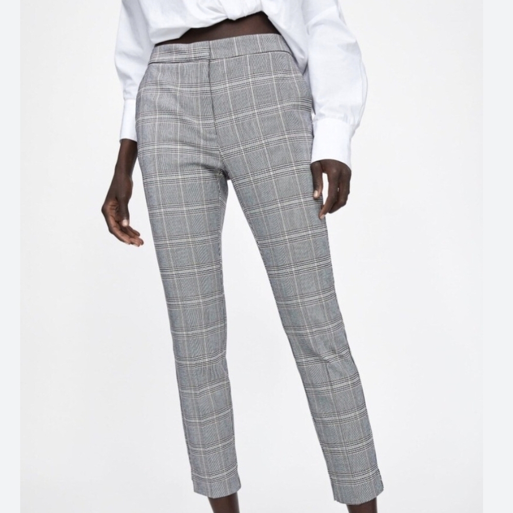 Zara Plaid Checkered Trousers